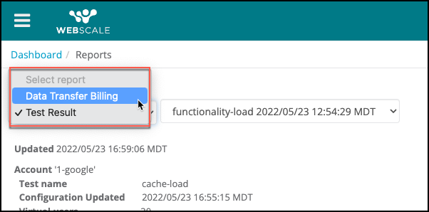 Select Data Transfer Billing option